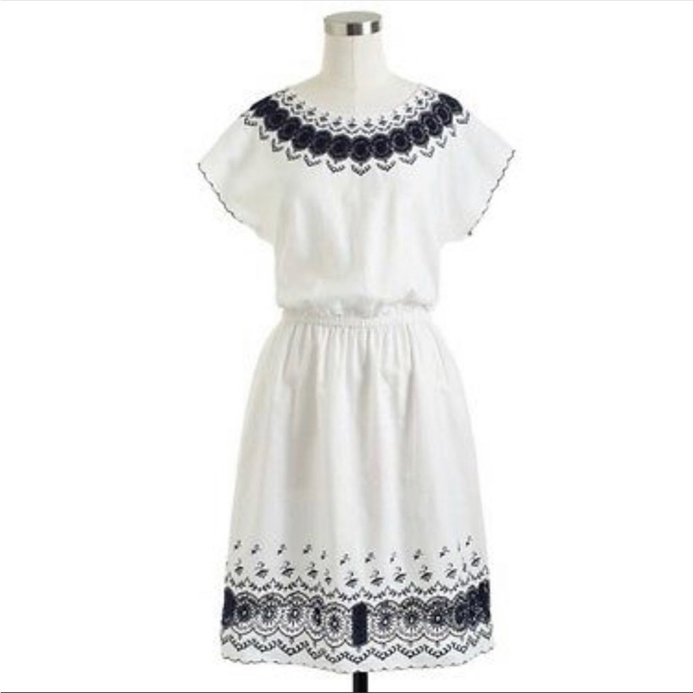 JCrew NWT cotton embroidered dress size 4